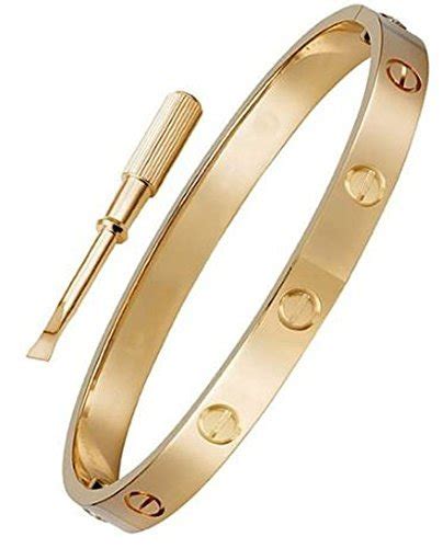 gold plated cartier bracelet|cartier gold bracelet with screws.